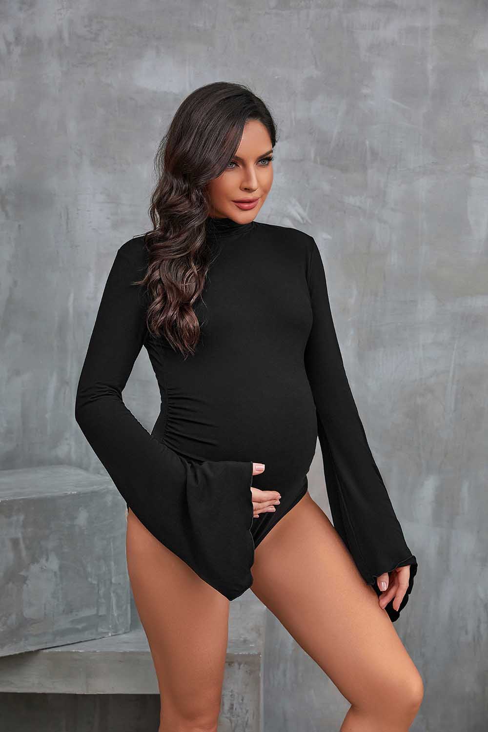 Mock Neck Maternity Bodysuit, Bodysuit Maternity, Maternity Photoshoot  Bodysuit, Pregnancy Bodysuit, Maternity Bodysuit for Photoshoot 