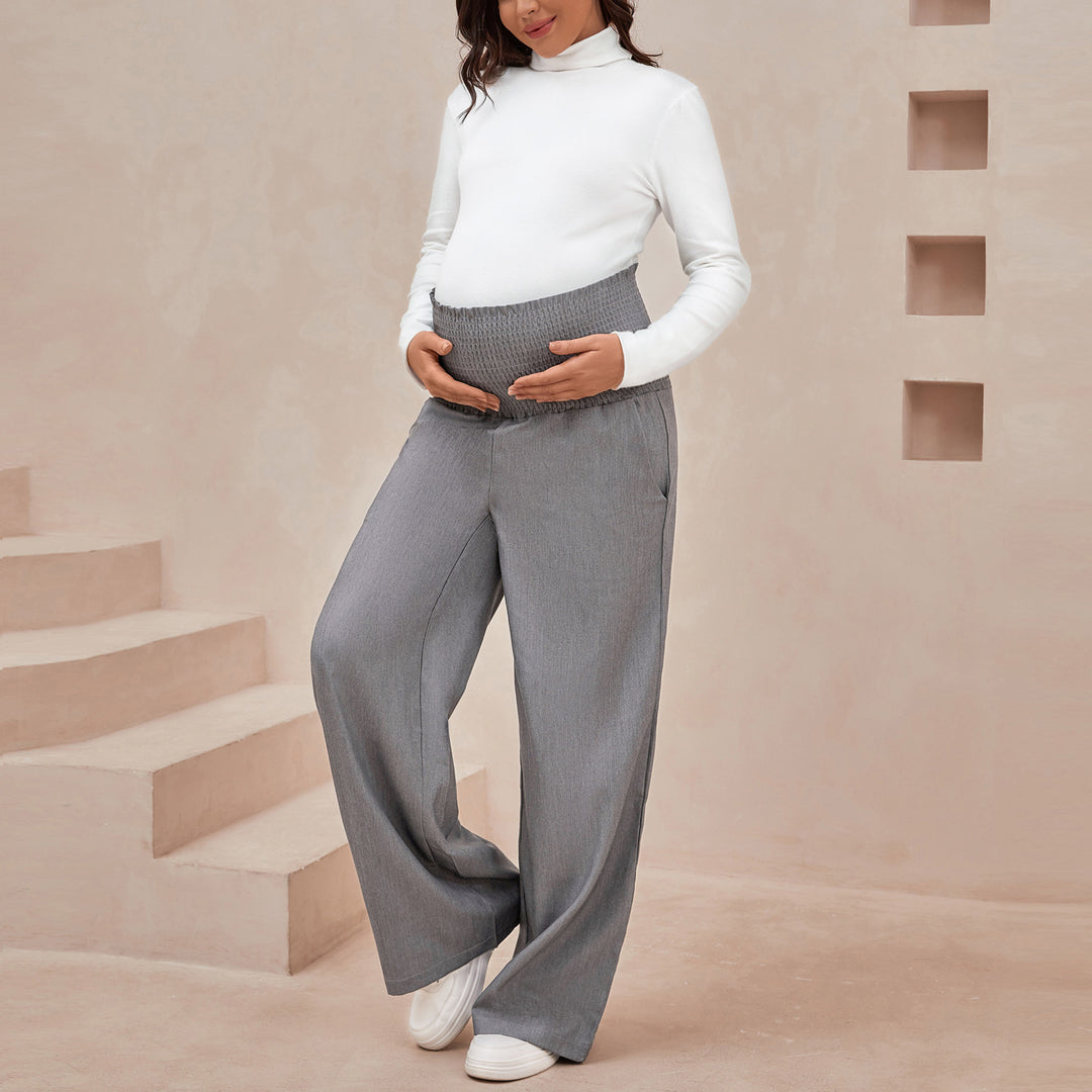 Rheane Maternity Flared Pants Over The Belly/Bell Bottom Pants for Work  Lounge Casual
